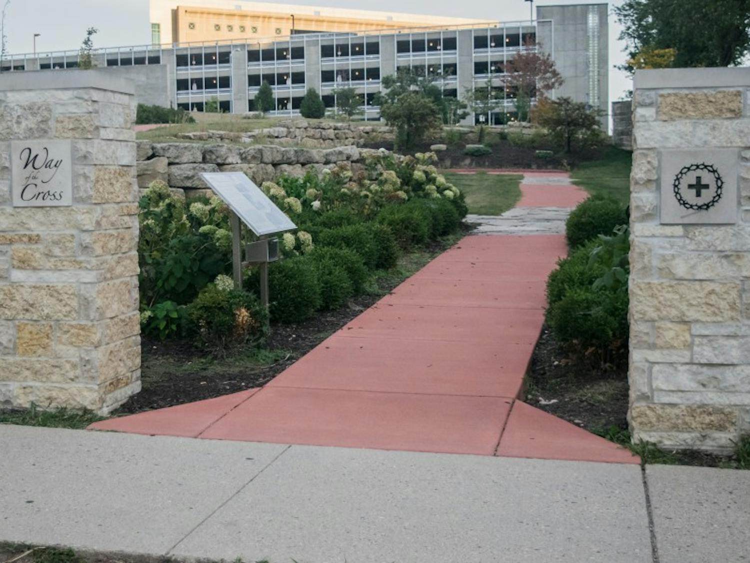 St. Raphael’s Parish erected a “Way of the Cross” on the ground where their church stood before it was burned down in 2005.