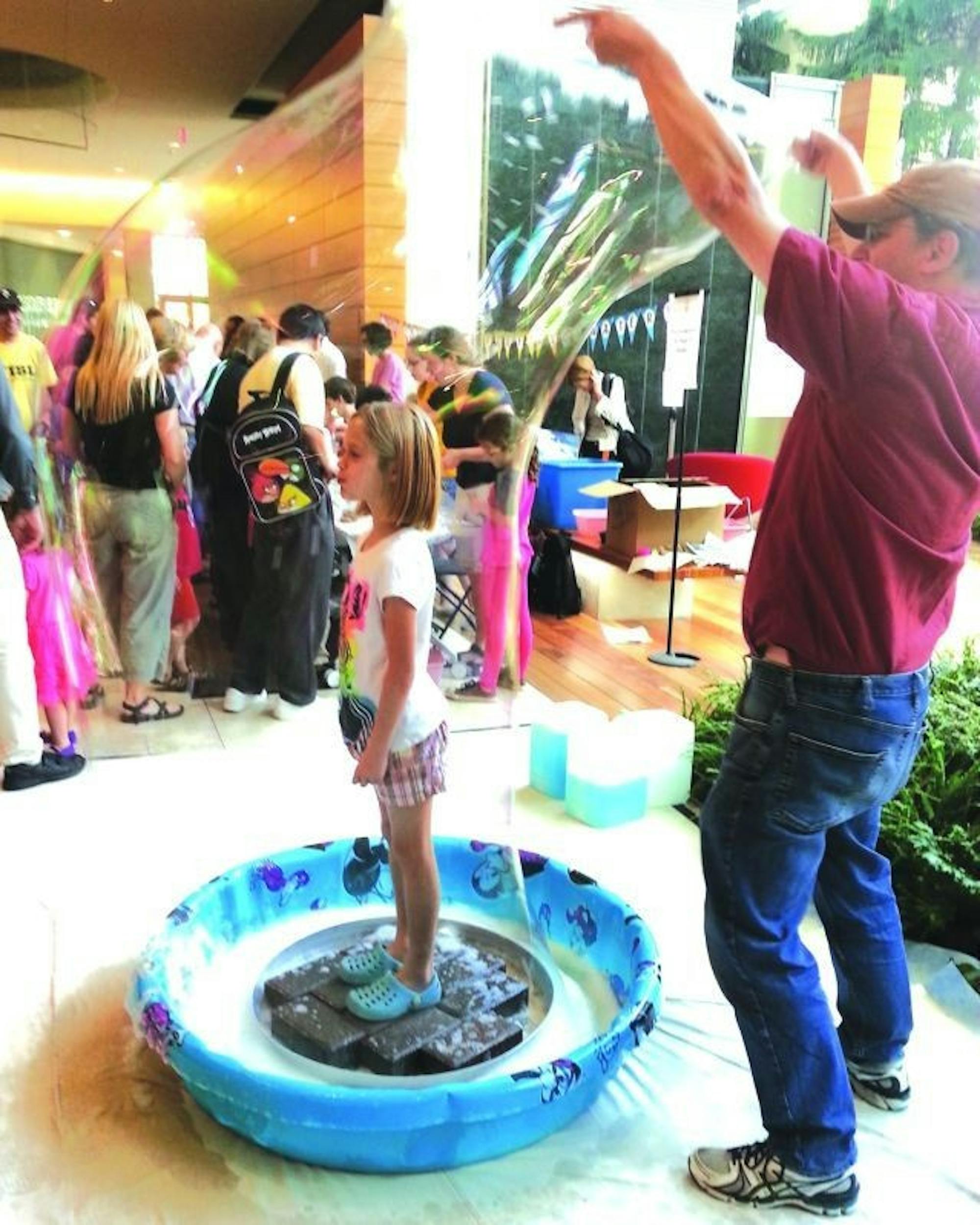 Wisconsin Science Festival - Girl in bubble