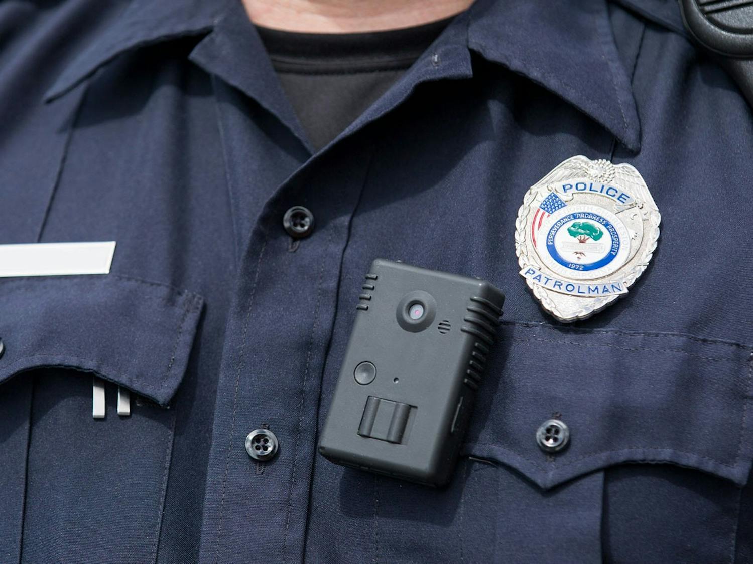 Police Officer wearing a body camera
