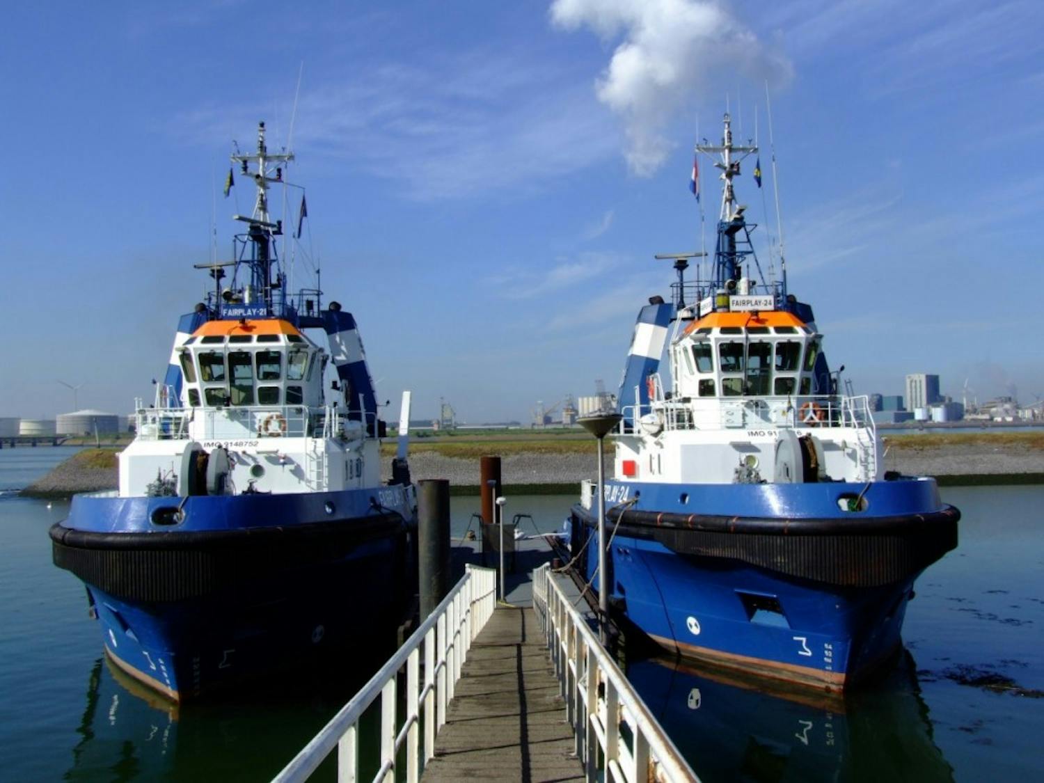 Two of the three supply boats exclusively carrying Crystal Light.
