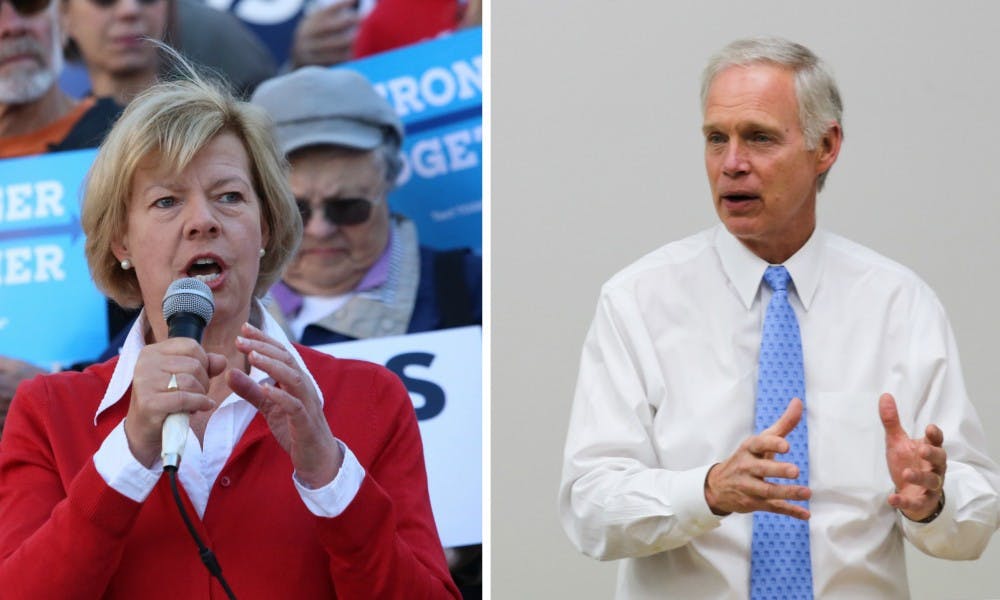 Republican Sen. Ron Johnson (right) has voted “yes” to all Trump’s appointees so far, Democratic Sen. Tammy Baldwin (left) has voted “no” on Rex Tillerson for Secretary of State and Mike Pompeo for CIA director.
