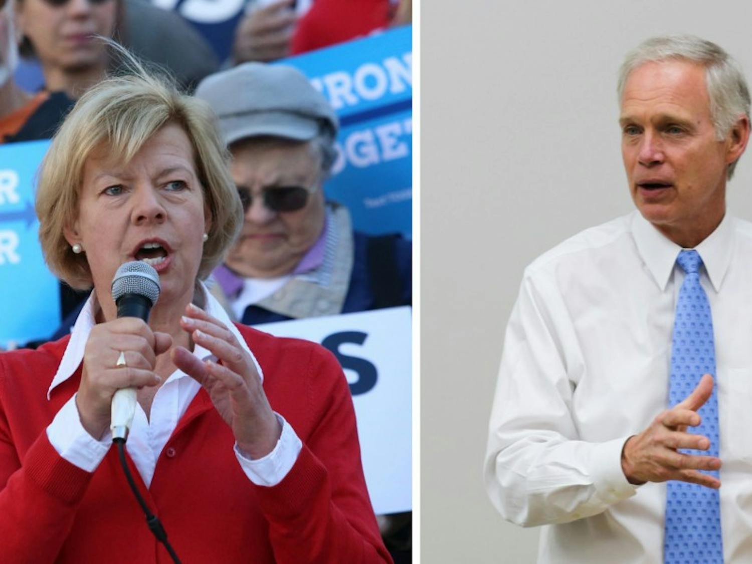 Republican Sen. Ron Johnson (right) has voted “yes” to all Trump’s appointees so far, Democratic Sen. Tammy Baldwin (left) has voted “no” on Rex Tillerson for Secretary of State and Mike Pompeo for CIA director.