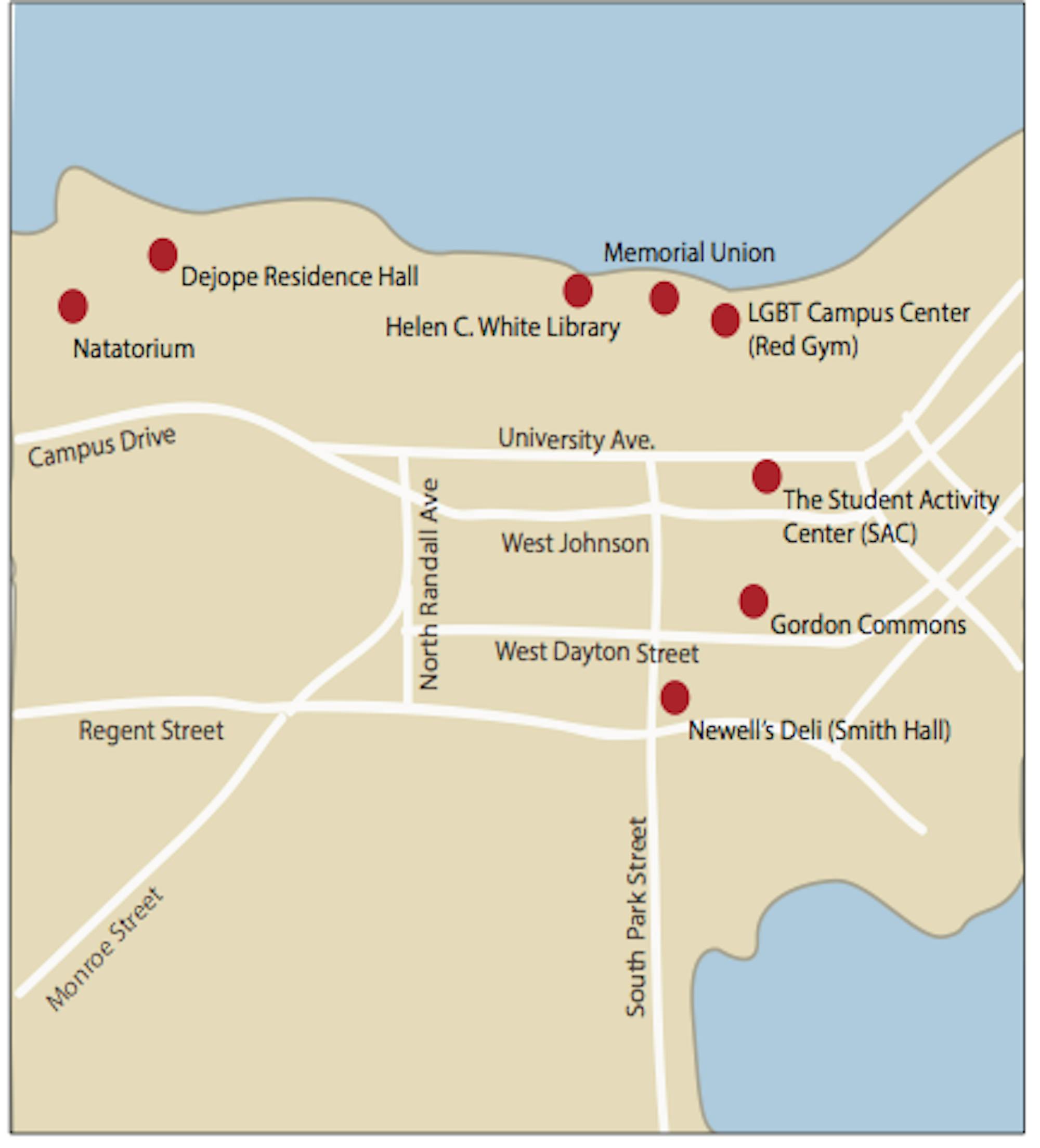 map of gender inclusive bathrooms