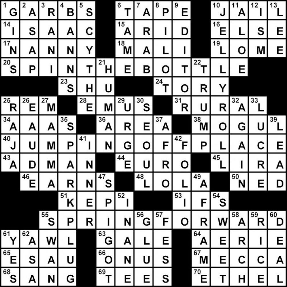 Crossword Solution - 04/09/2012