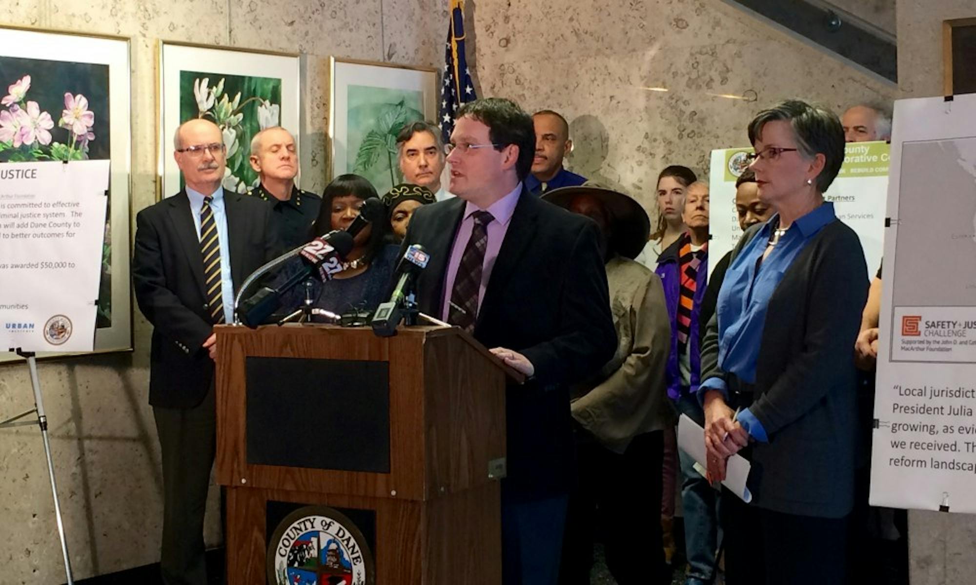 UW-Madison Law School professor Jonathan Sharrer said Wednesday that Dane County, which just received a $50,000 criminal justice reform grant, can be a national leader in the law enforcement system.