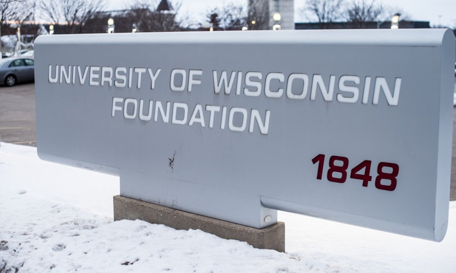 University of Wisconsin Foundation sign photographed in March 2017.