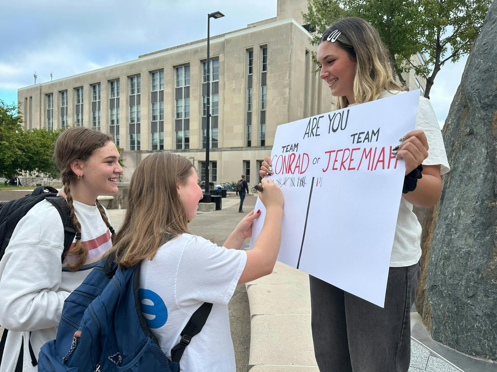 'Conrad or Jeremiah?' on Library Mall