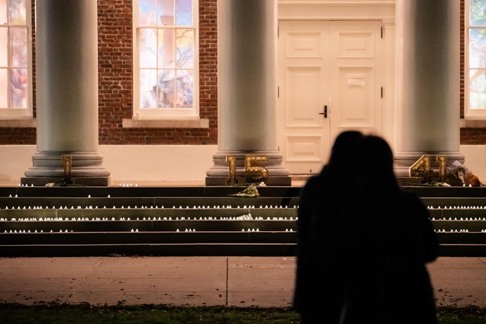 This student-led “moment of silence” lasted over forty minutes as community members mourned and students reflected on the loss of their fellow Cavaliers.