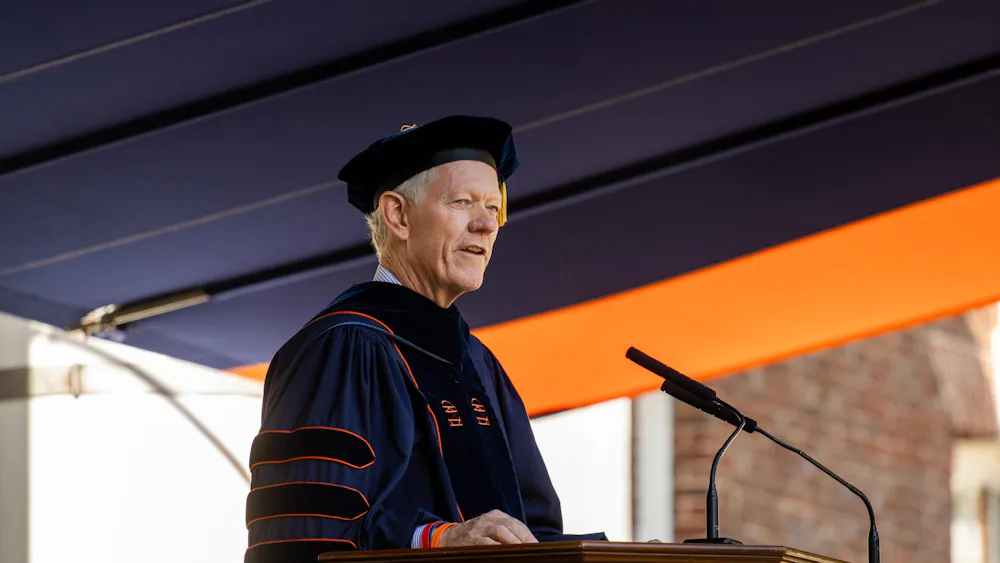 University President Scott Beardsley spoke at Graduation May 16.