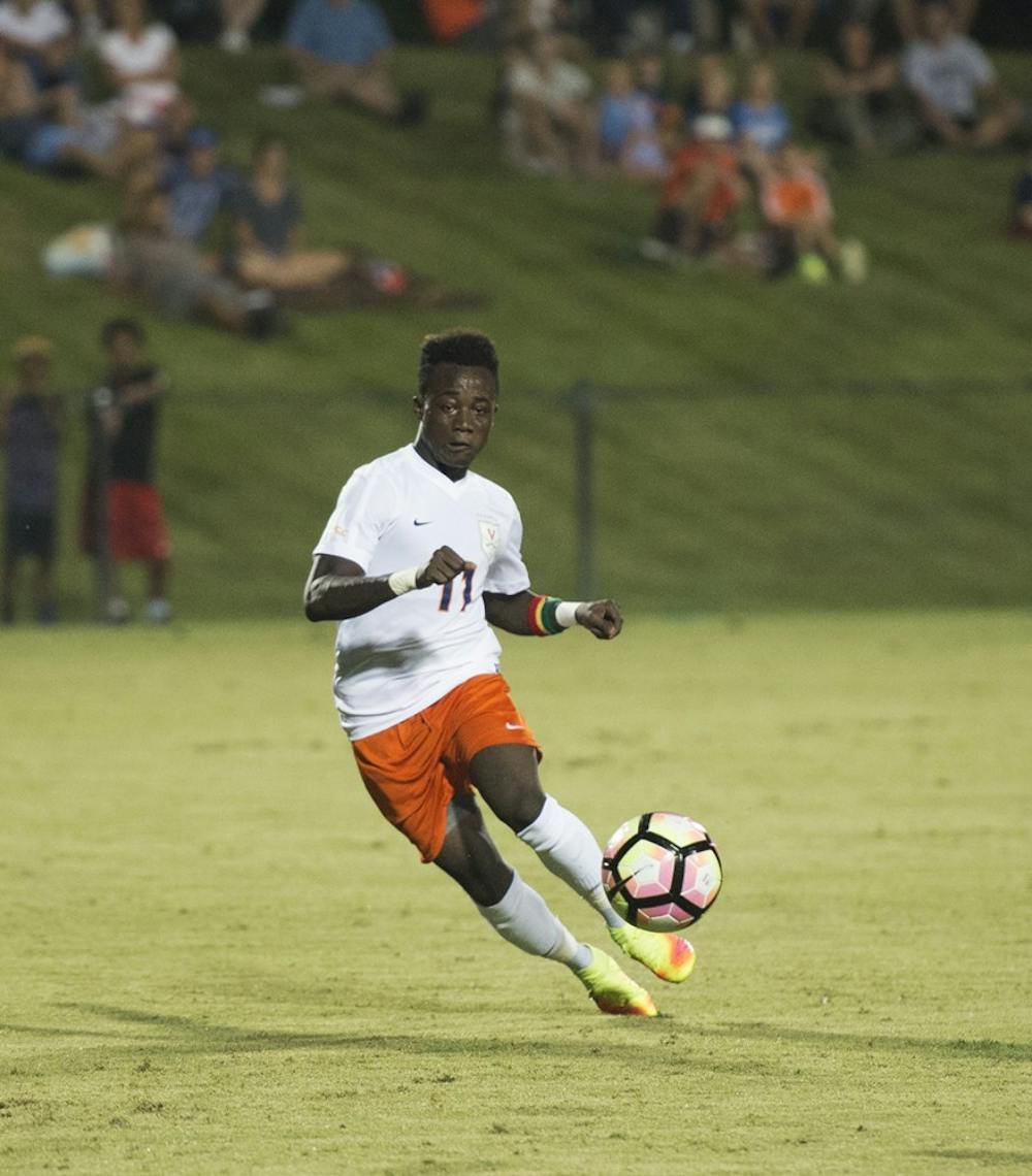 <p>Sophomore forward Edward Opoku opened scoring Tuesday at James Madison en route to a 3-0 Cavalier victory. The Rye, NJ native leads Virginia in scoring with two goals through the first three matches.&nbsp;</p>