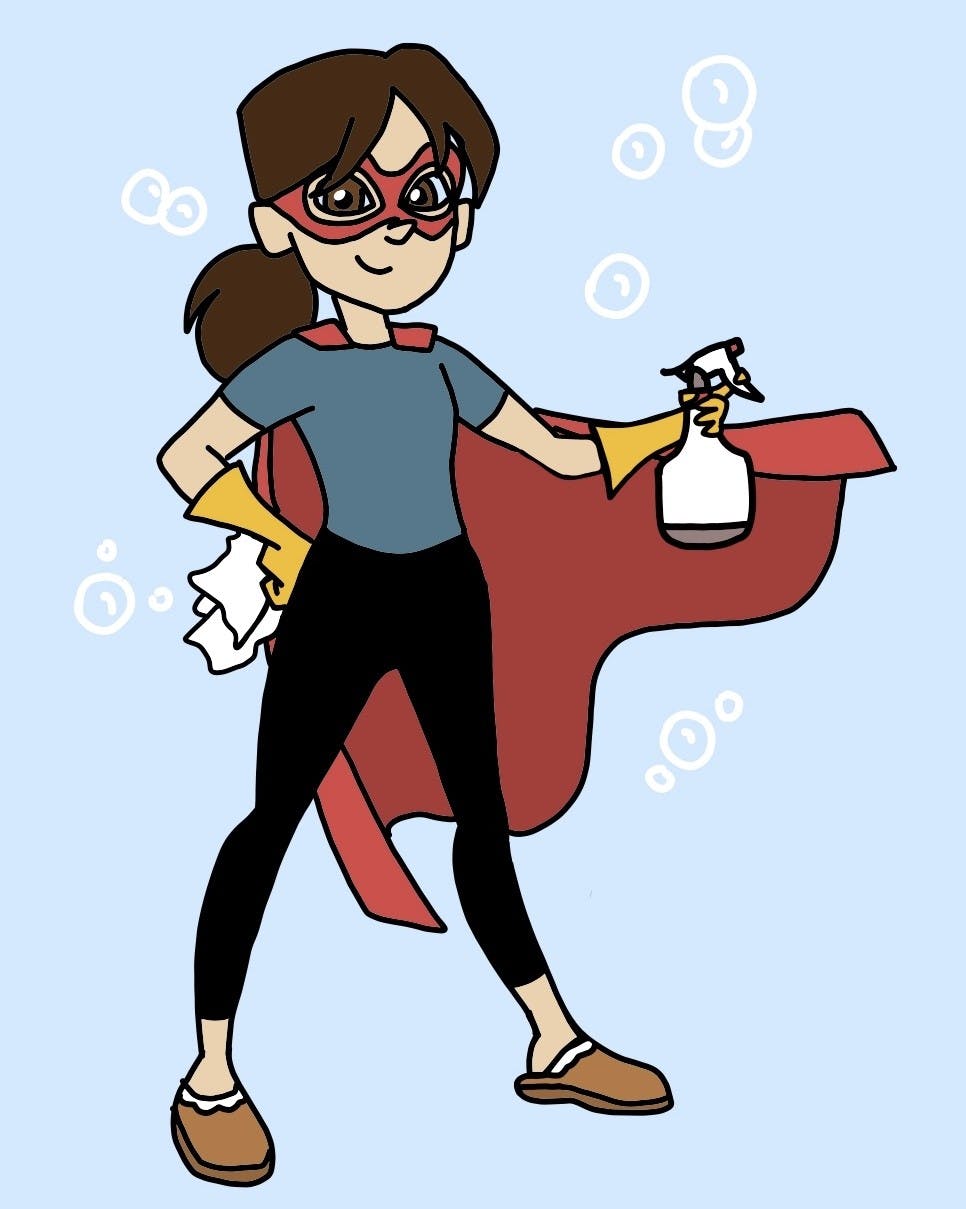 While social distancing, it’s important to find things like cleaning to occupy you.