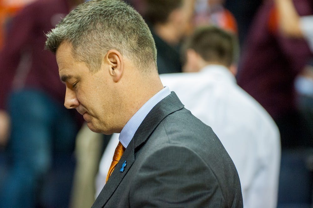 <p>Coach Tony Bennett is pictured after No. 1 seed Virginia's historic loss to UMBC.</p>