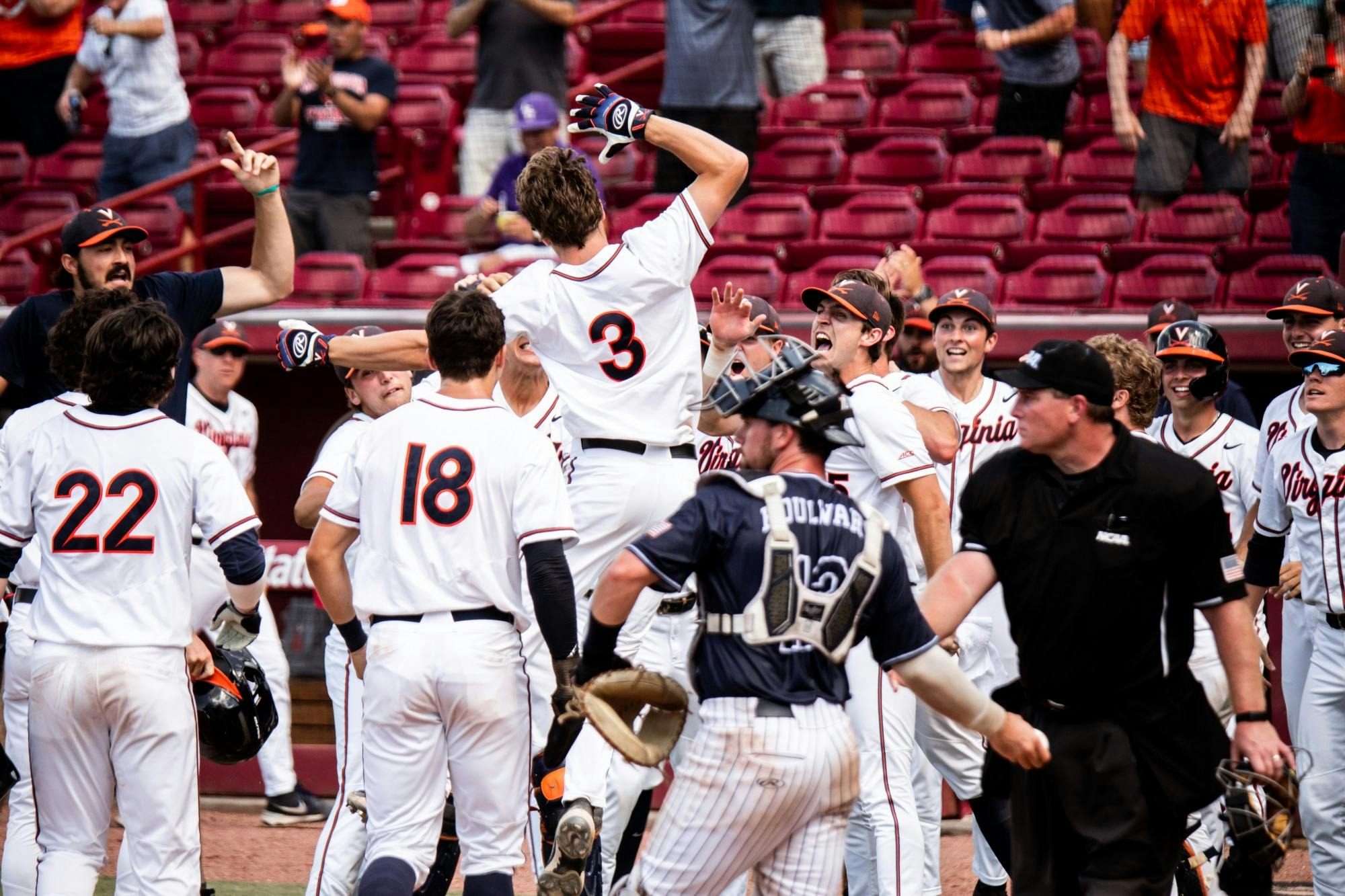 Teel's grand slam in the seventh inning propelled the Cavaliers ahead on the board in the third game of the NCAA Tournament Super Regionals.&nbsp;