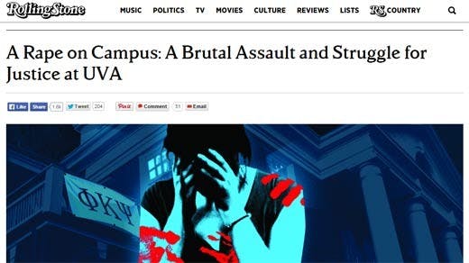 The debunked Rolling Stone article written&nbsp;by Sabrina Rubin Erdely.