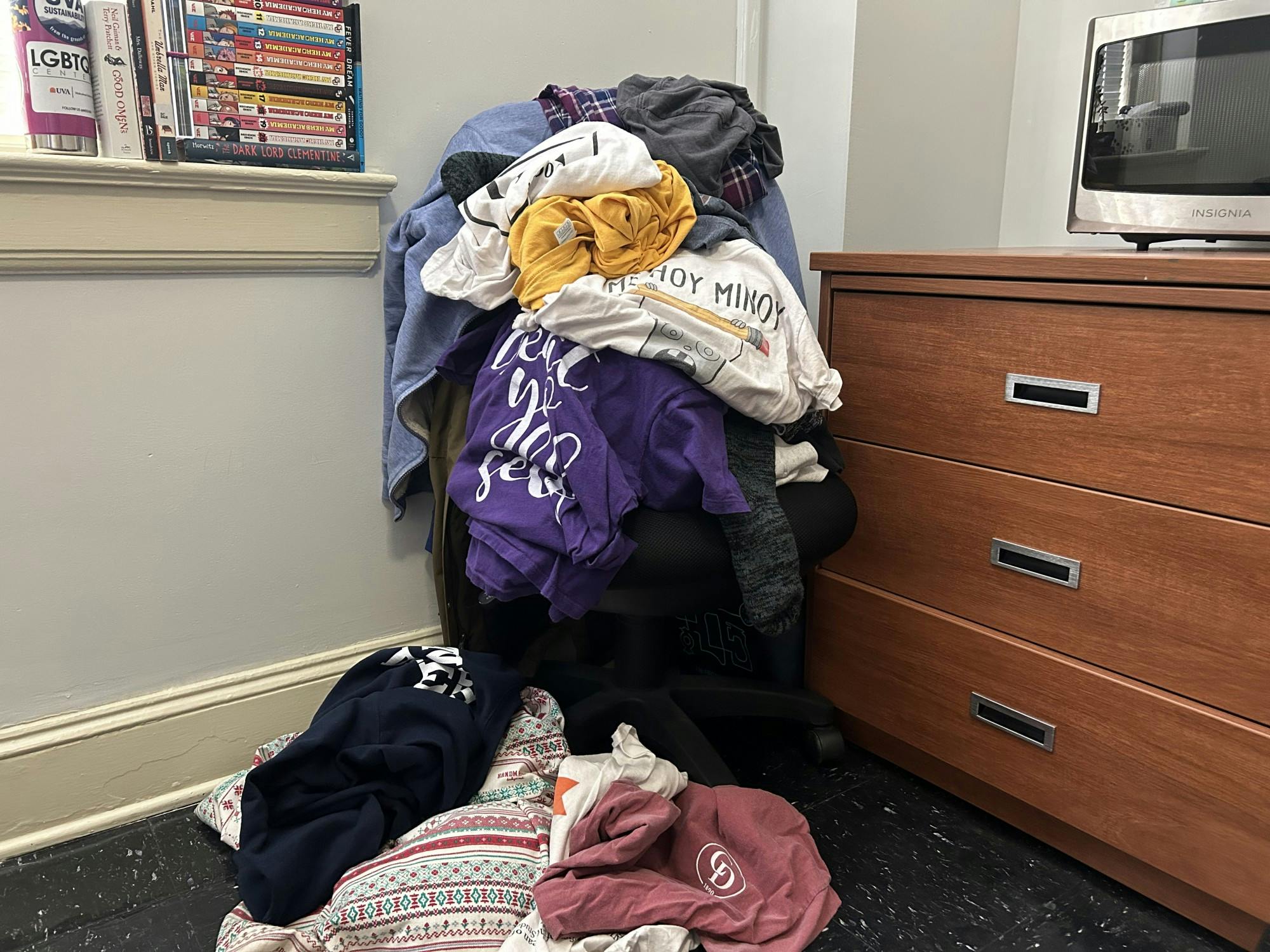 pile of clothes, one of the many three foes of an individual