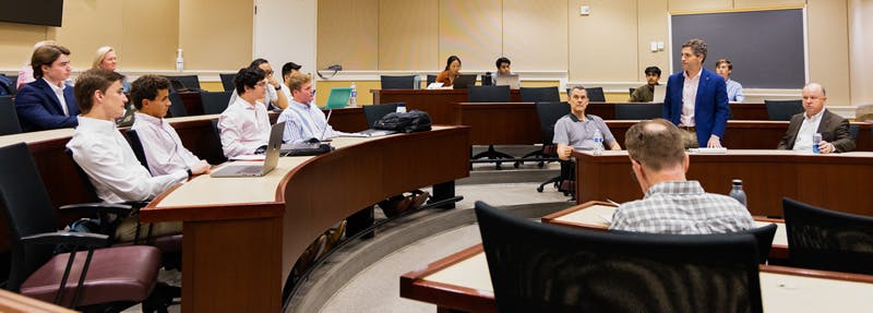 The training process includes lectures on different financial topics and helps students of all academic backgrounds understand investing before they pitch stocks to add to the fund.