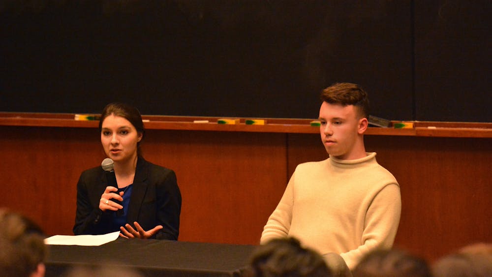 Student Council presidential candidate Ellen Yates (left) has spent $106.52 on her campaign while former candidate Hunter Wagenaar (right) spent no money before dropping out of the race.