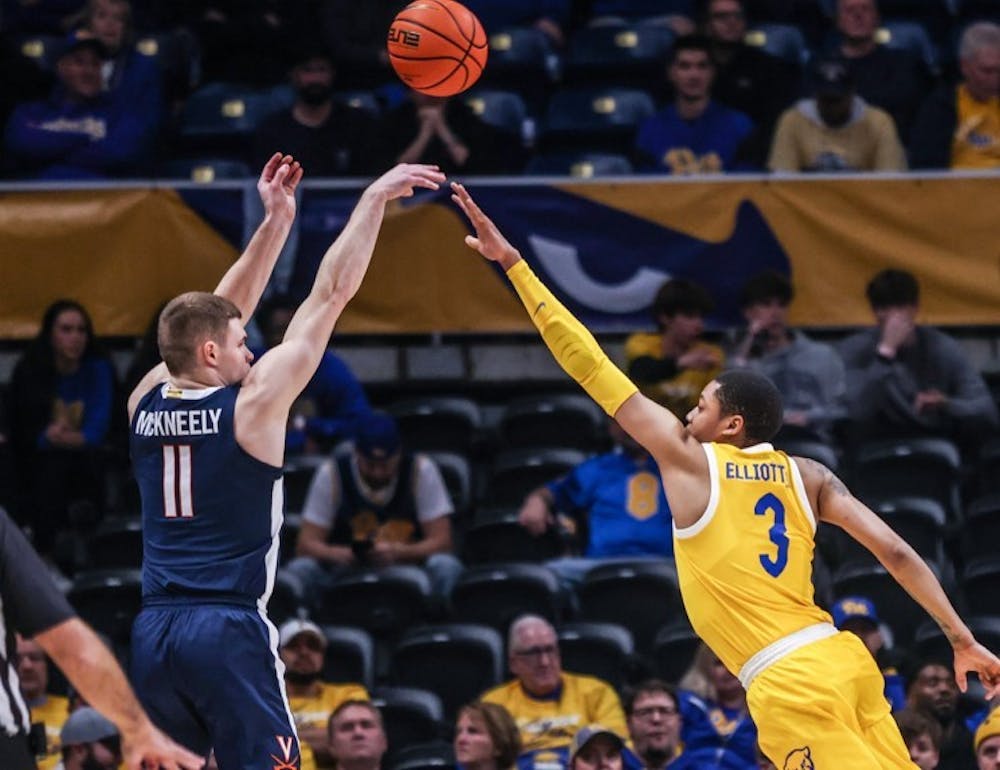<p>Freshman guard Isaac McKneely scored six points on a pair of three-pointers Tuesday night.</p>