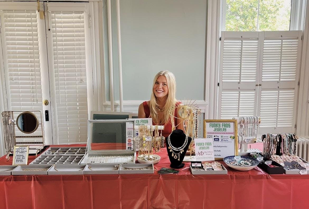 With an Instagram and Etsy site to showcase products, Funky Fads offers a selection of beaded, wired and charm jewelry including earrings, necklaces, bracelets and rings in both silver and gold.