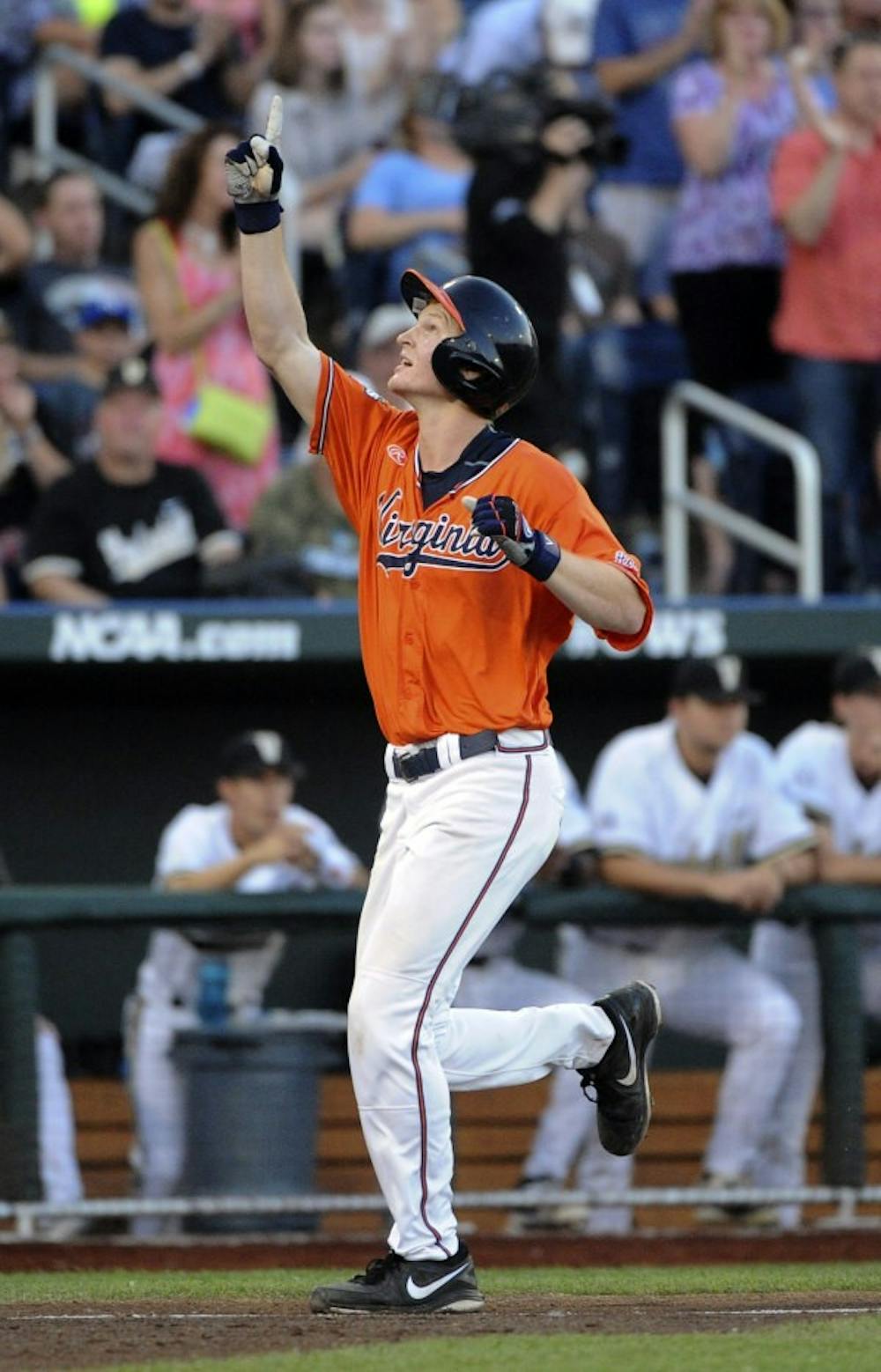 <p>Junior first baseman Pavin Smith&nbsp;hit a two-run blast in the top of the fourth inning in Virginia's 10-9 rubber match victory over Georgia Tech.</p>