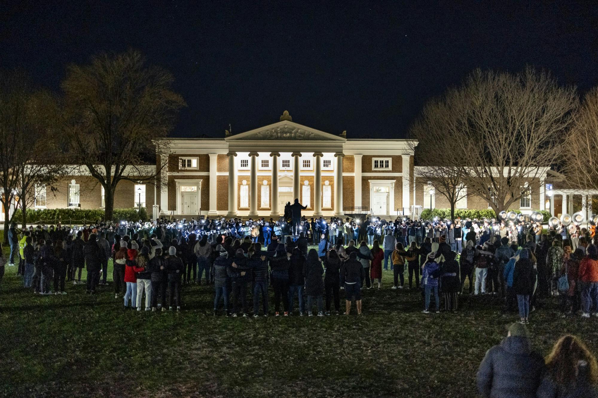 About 100 attendees gathered to hear the band play.