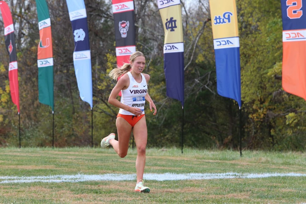 <p>Sophomore distance runner Margot Appleton cracked the top 10 in the women's 6k, leading the Cavaliers to a third-place finish.</p>