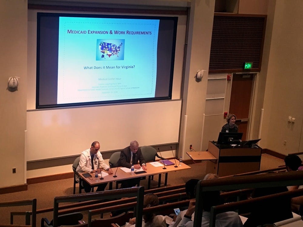 The talk hosted Del. David Toscano (D-Charlottesville), the minority leader of the Virginia House of Delegates; Carolyn Engelhard, an assistant professor of public health sciences and Dr. Chris Ghaemmaghami, the chief medical officer of the University Health System to discuss the implications of Medicaid expansion in Virginia. &nbsp;