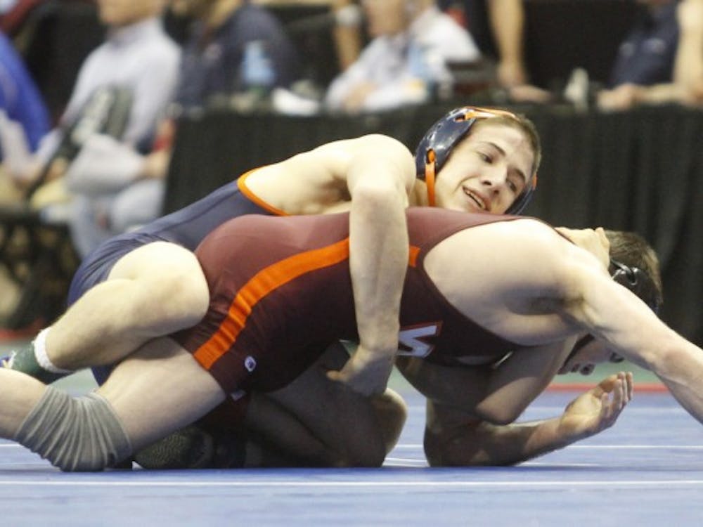 Senior George DiCamillo picked up a huge win by pinning North Carolina senior Joey Ward.