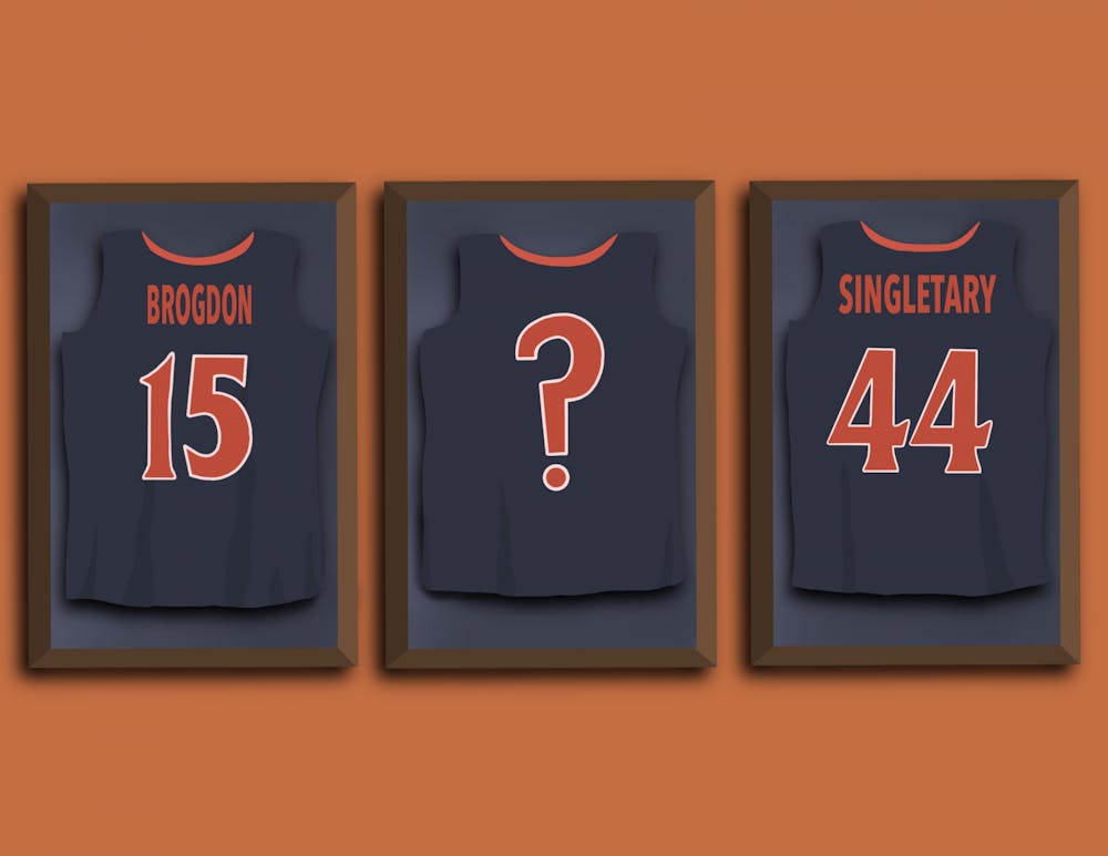 <p>Singletary and Brogdon had their jerseys raised up in 2009 and 2017, respectively.&nbsp;</p>