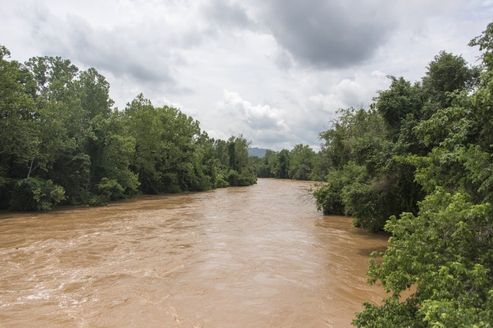 <p>High water levels were observed on the Rivanna River Thursday.&nbsp;</p>