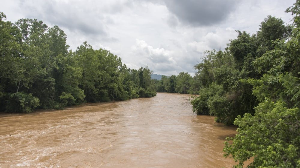 High water levels were observed on the Rivanna River Thursday.&nbsp;