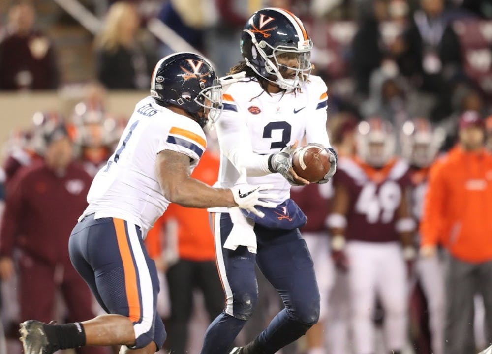 <p>Last year, Bryce Perkins' fumbled handoff to Jordan Ellis prevented Virginia from winning in overtime against Virginia Tech at Lane Stadium.</p>