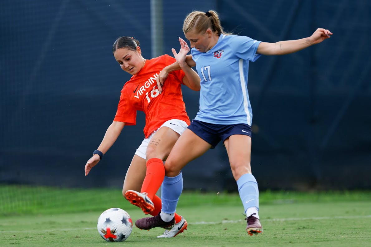 Despite rain-induced delays, Virginia shut out Liberty in the season's second match.