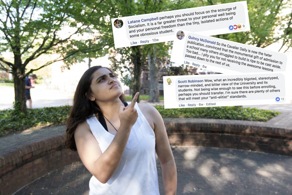 Humor columnist Alisha Kohli gives her take on Cavalier Daily Facebook commenters.