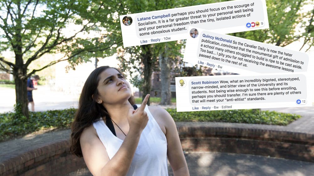 Humor columnist Alisha Kohli gives her take on Cavalier Daily Facebook commenters.
