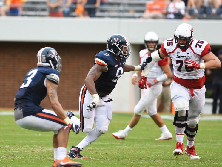 Junior defensive end Andrew Brown had a breakout game, recording 3.5 tackles for loss, including a sack.