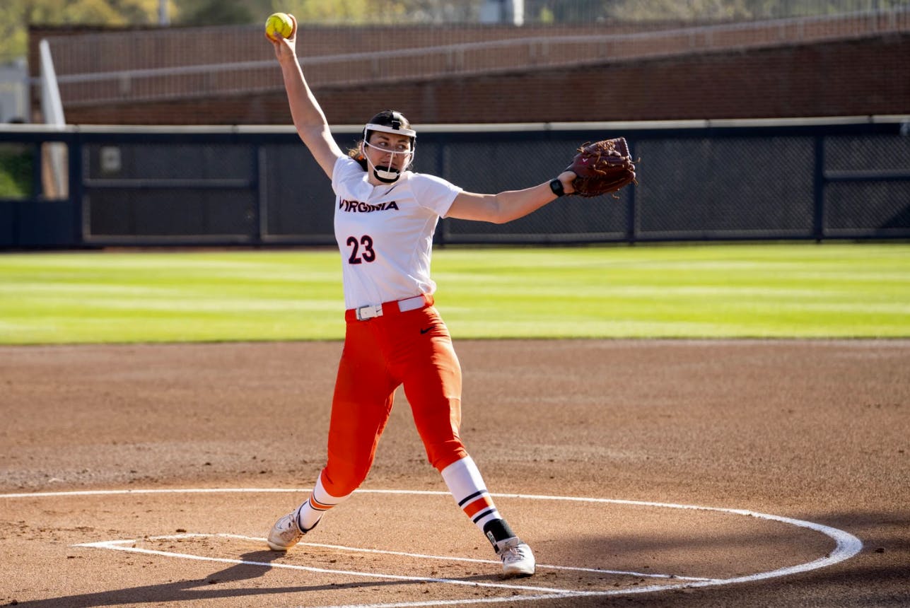 Courtney Layne and Eden Bigham hurled seven shutout innings to propel Virginia to a stunning road victory over No. 8 Florida State.