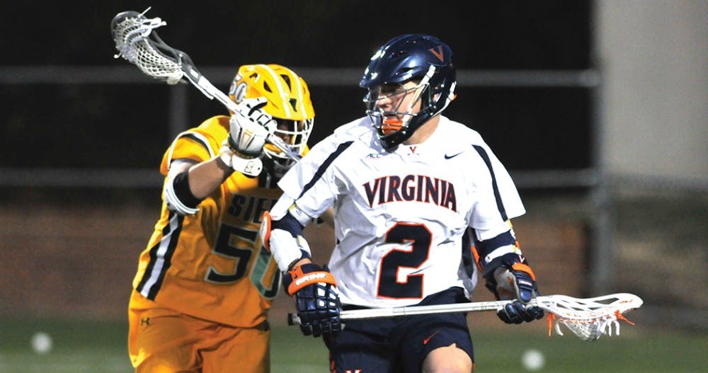 Freshman attackman Michael Kraus led Virginia with four goals in the loss to Johns Hopkins.
