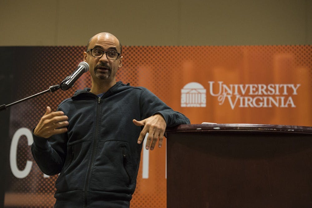 <p>Junot Díaz gives an unconventional yet inspiring speech&nbsp;to a crowd in Newcomb.</p>