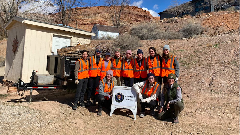 Two third-year students led a trip to Arches National Park, where their group collaborated with park rangers to do trash pick up, yard maintenance and removing invasive species of plants.