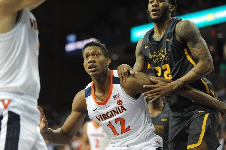 Sophomore forward De'Andre Hunter led the Cavaliers with 23 points Thursday afternoon against Dayton.