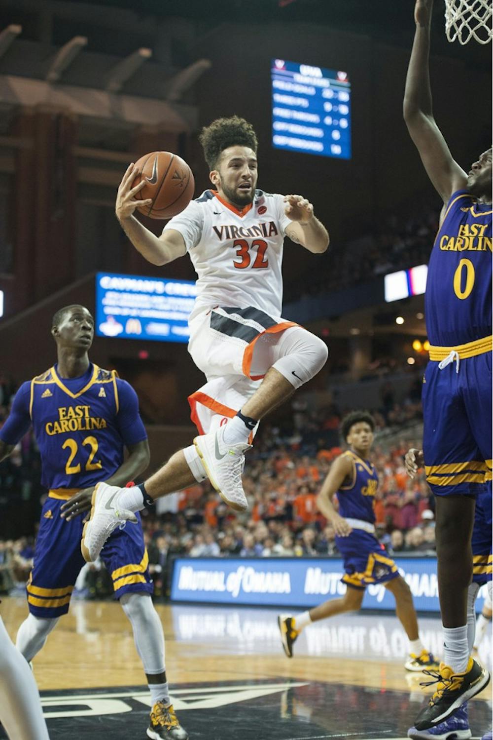<p>Senior guard London Perrantes scored just six points in 20 minutes during Virginia's 71-54 win Wednesday at Boston College.&nbsp;</p>