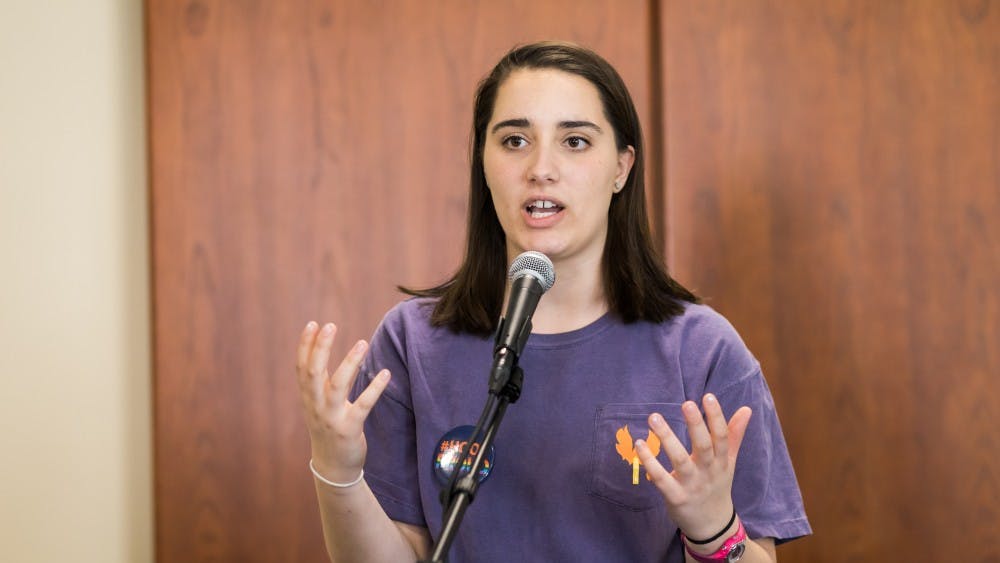 Veronica Sirotic, a second-year College student and organizer of Silenced Voices, gave opening remarks for the event.