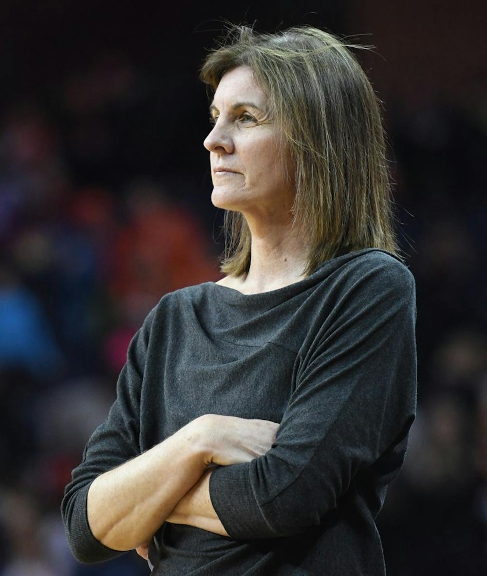 <p>Virginia coach Joanne Boyle looks to lead her team to success in the ACC Tournament.</p>