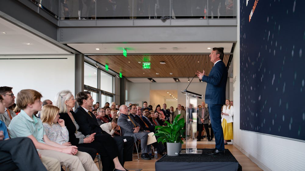 In his remarks at the ceremony, Philip Bourne, dean of the School of Data Science, noted that the building was designed to support the School’s values of openness, transparency and innovation.