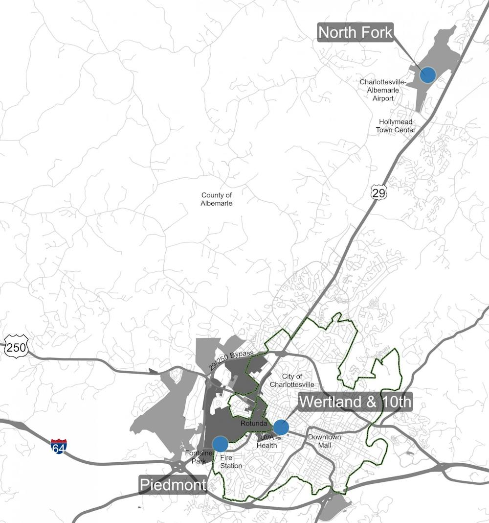 <p>The University's Affordable Housing Advisory Group has spent the past month circulating a virtual survey to gauge community input into three potential build-sites for affordable housing units, as designated on the map.</p>