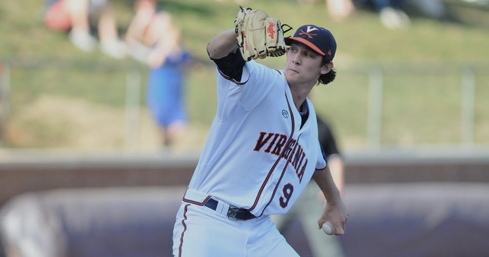 <p>Sophomore starting pitcher Daniel Lynch pitched 7.2 shutout innings on Friday in&nbsp;a 2-0 Virginia victory.</p>