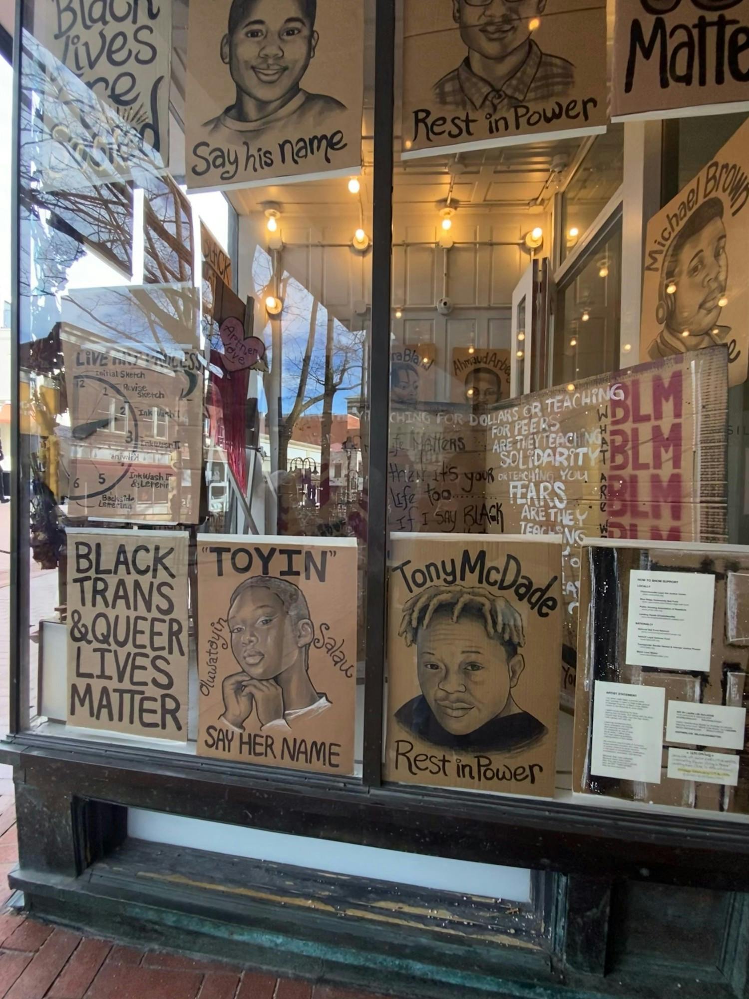 The “Say Their Names” portraits are currently on display through the end of March 2021.