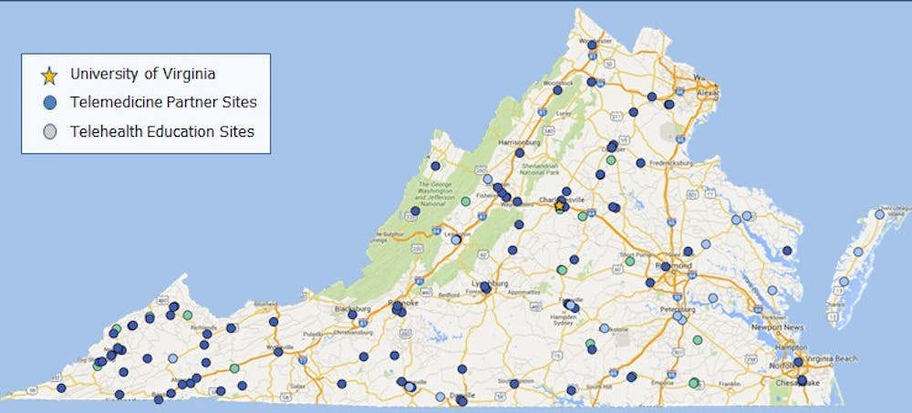 <p>Numerous sites throughout Virginia benefit from information and care provided by the University Center for Telehealth.</p>