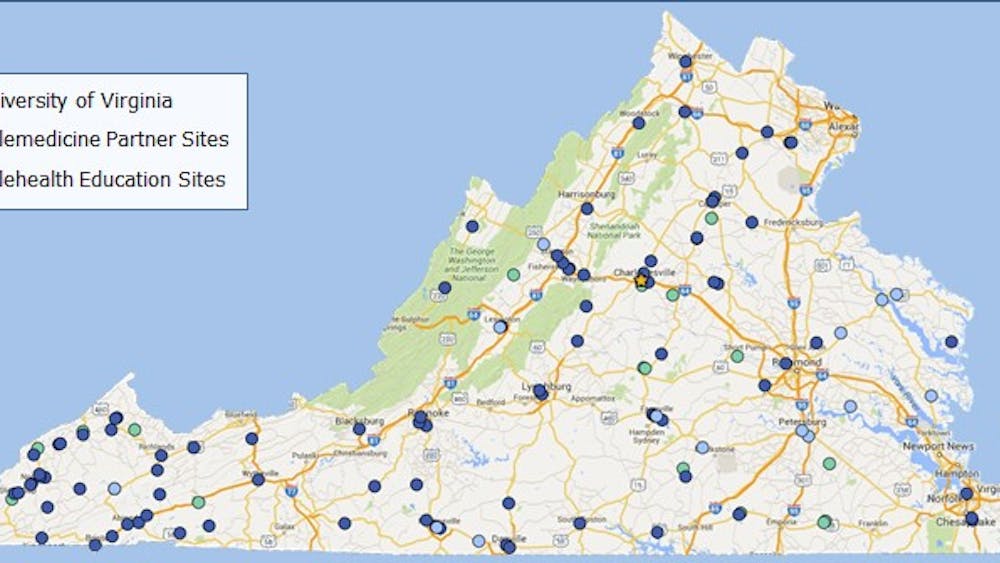 Numerous sites throughout Virginia benefit from information and care provided by the University Center for Telehealth.